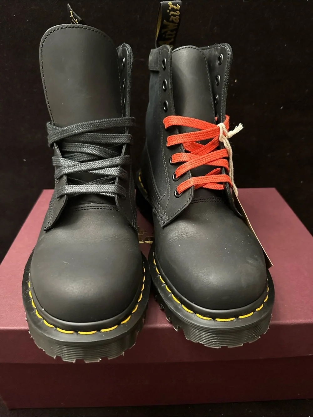 Dr. Martens 1460 Panel MIE Ventile Black Leather Boots - New With Box US M7 / W8